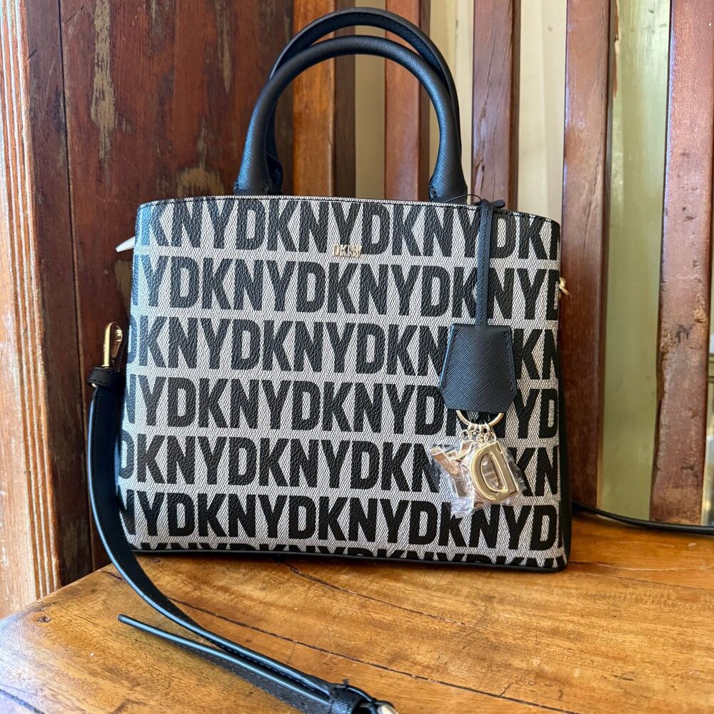 NWT DKNY Paige Satchel Crossbody Bag Black